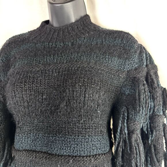 Ulla Johnson Delma Alpaca Chunky Knit Fringe Puff Sleeve Sweater Size P XS - Picture 4 of 12